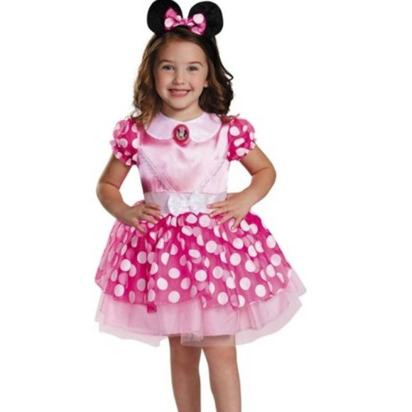 DISNEY Minnie Mickey Mouse Little Girl Pink Dress 2T Toddler SMALL Costume - Picture 3 of 14